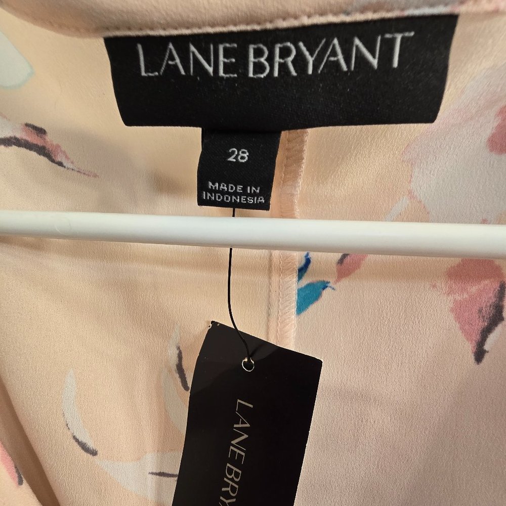 Lane Bryant Size 28 Pink Floral Shirt